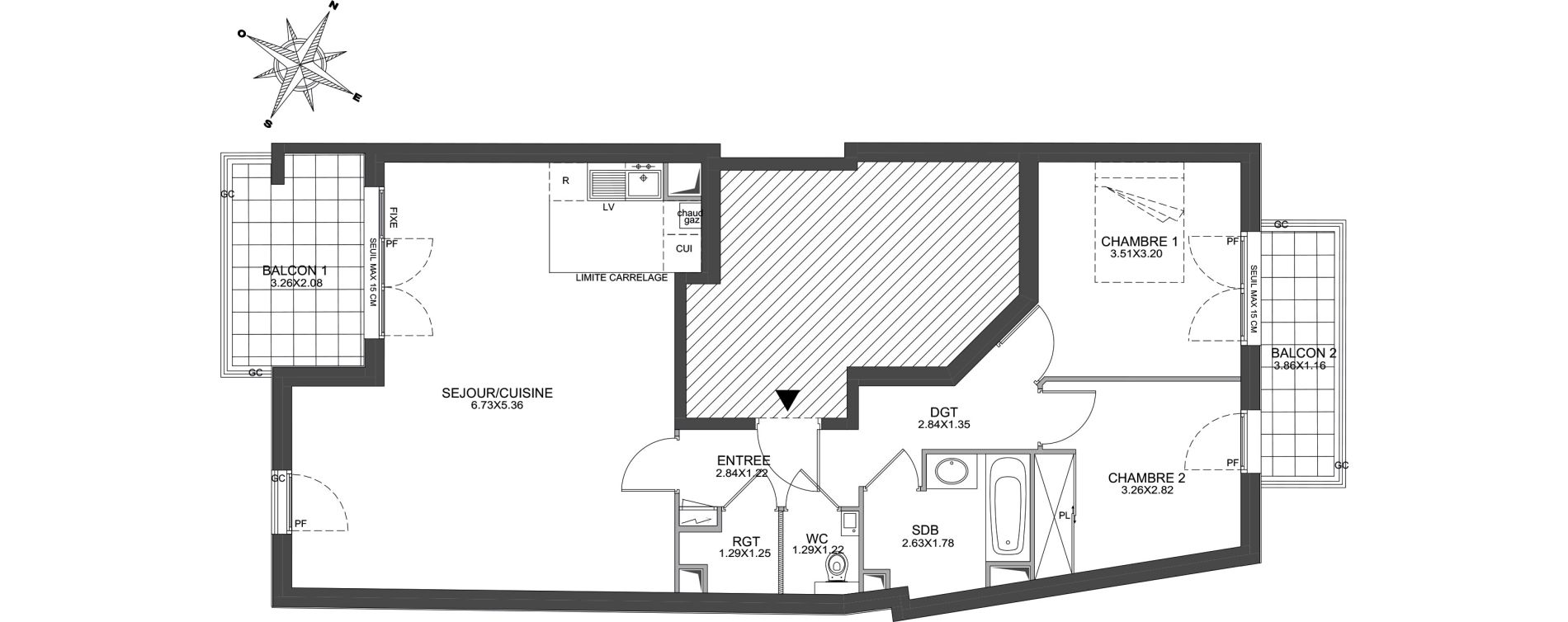 Appartement T3 de 71,64 m2 &agrave; Issy-Les-Moulineaux Centre