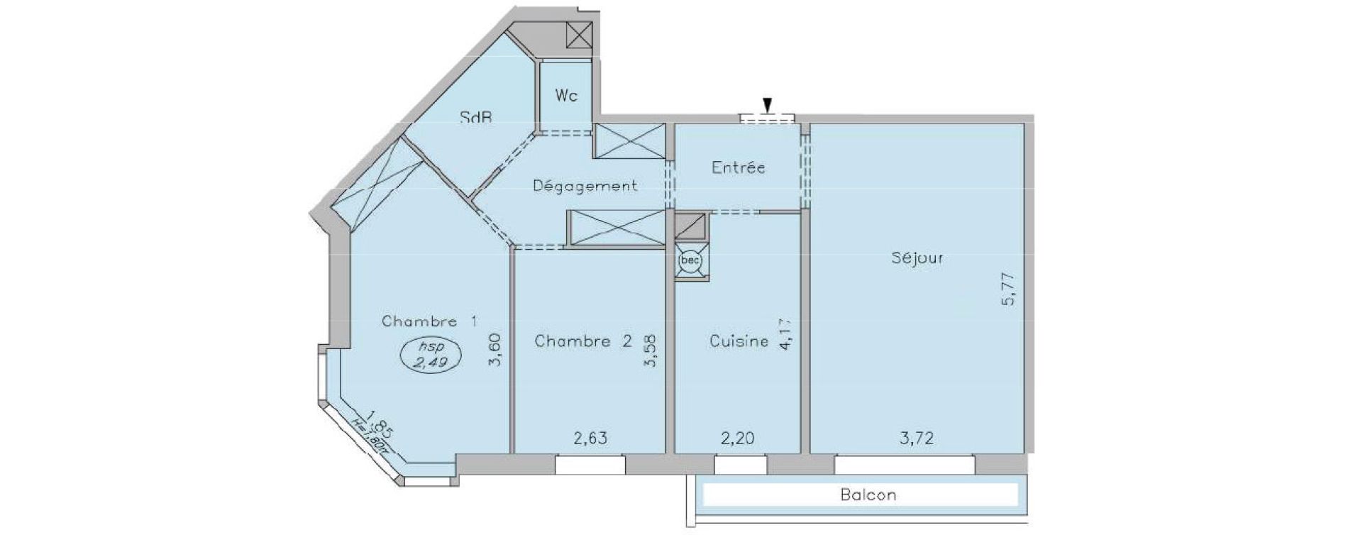 Appartement T3 de 66,70 m2 &agrave; Issy-Les-Moulineaux Le petit pont amphibie