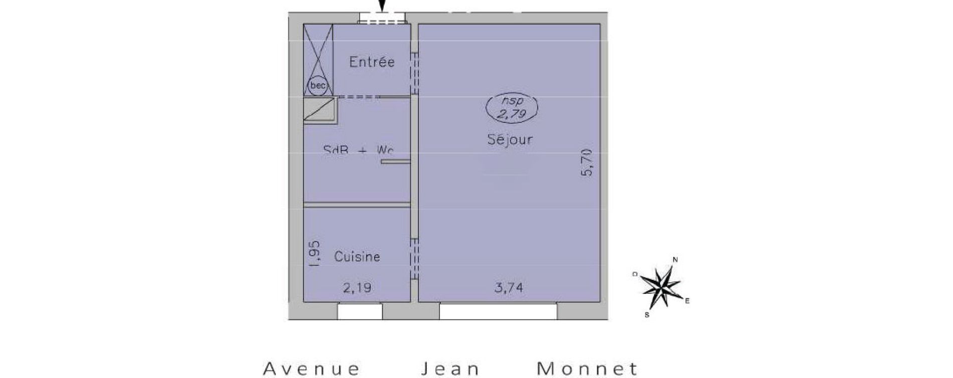 Studio de 33,10 m2 &agrave; Issy-Les-Moulineaux Le petit pont amphibie