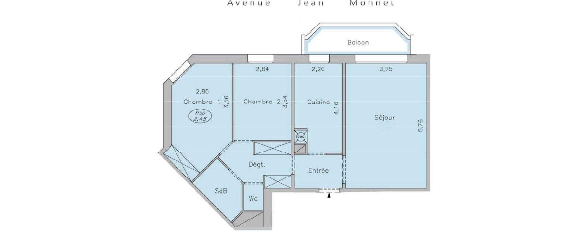 Appartement T3 de 65,80 m2 &agrave; Issy-Les-Moulineaux Le petit pont amphibie