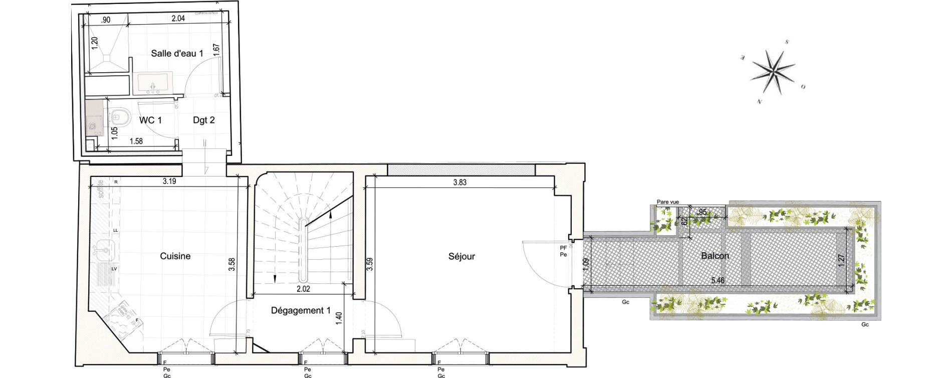 Maison T3 de 75,81 m2 &agrave; Issy-Les-Moulineaux Parc henri barbusse