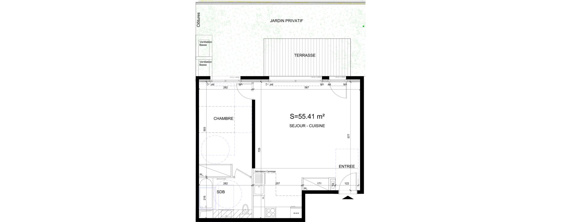 Appartement T2 de 55,41 m2 &agrave; Issy-Les-Moulineaux Jules guesde - mont&eacute;zy