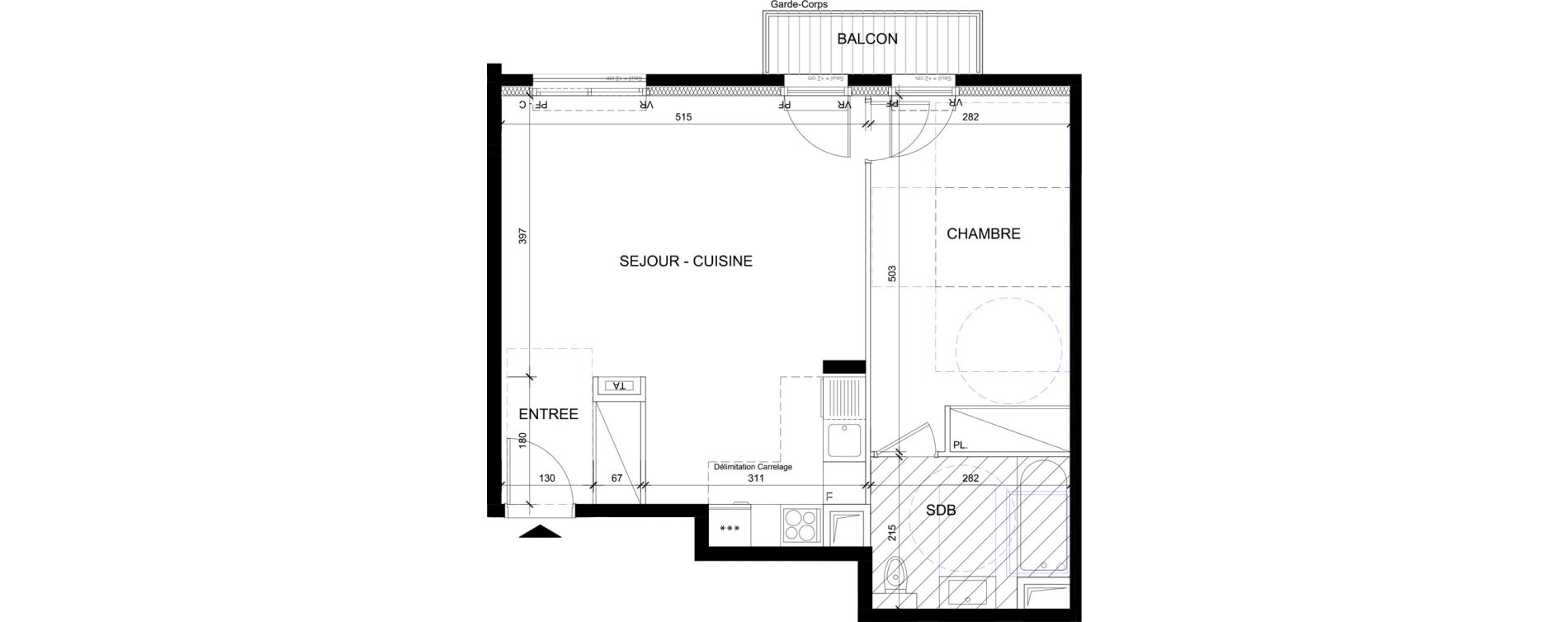 Appartement T2 de 50,08 m2 &agrave; Issy-Les-Moulineaux Jules guesde - mont&eacute;zy