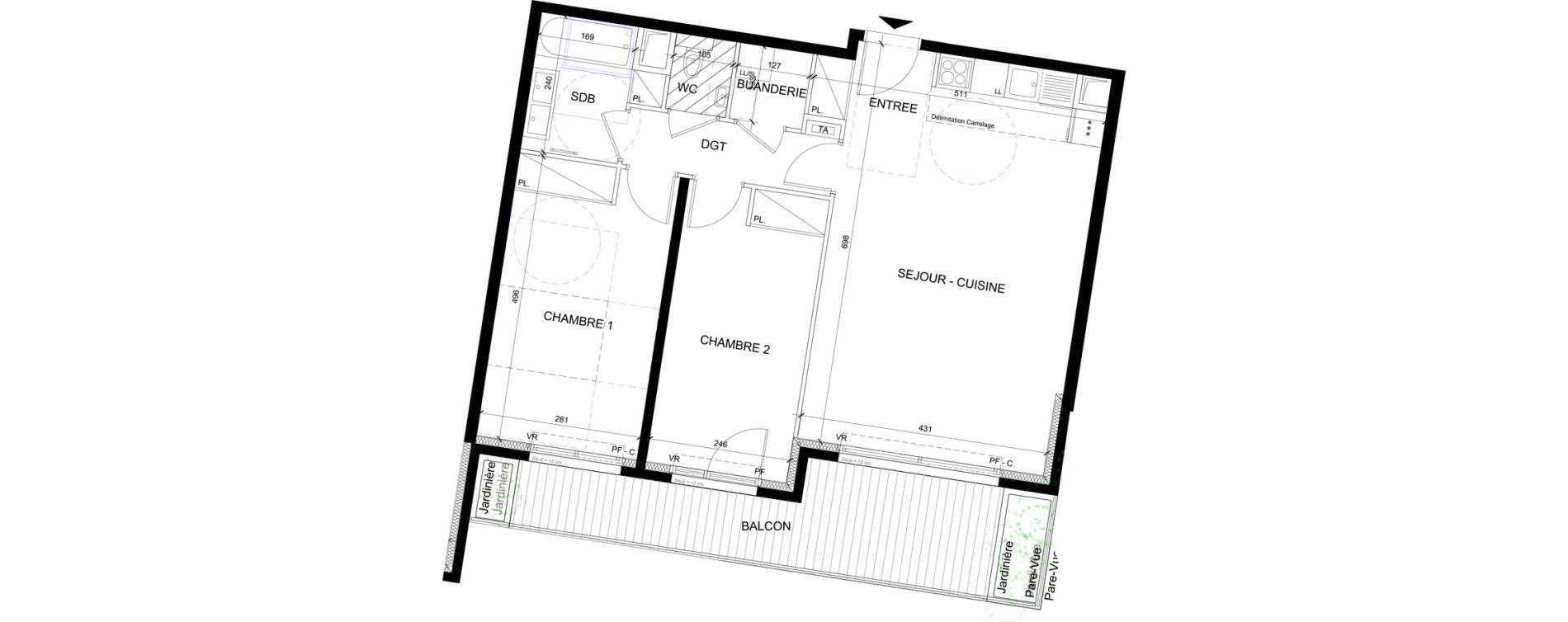 Appartement T3 de 68,40 m2 &agrave; Issy-Les-Moulineaux Jules guesde - mont&eacute;zy