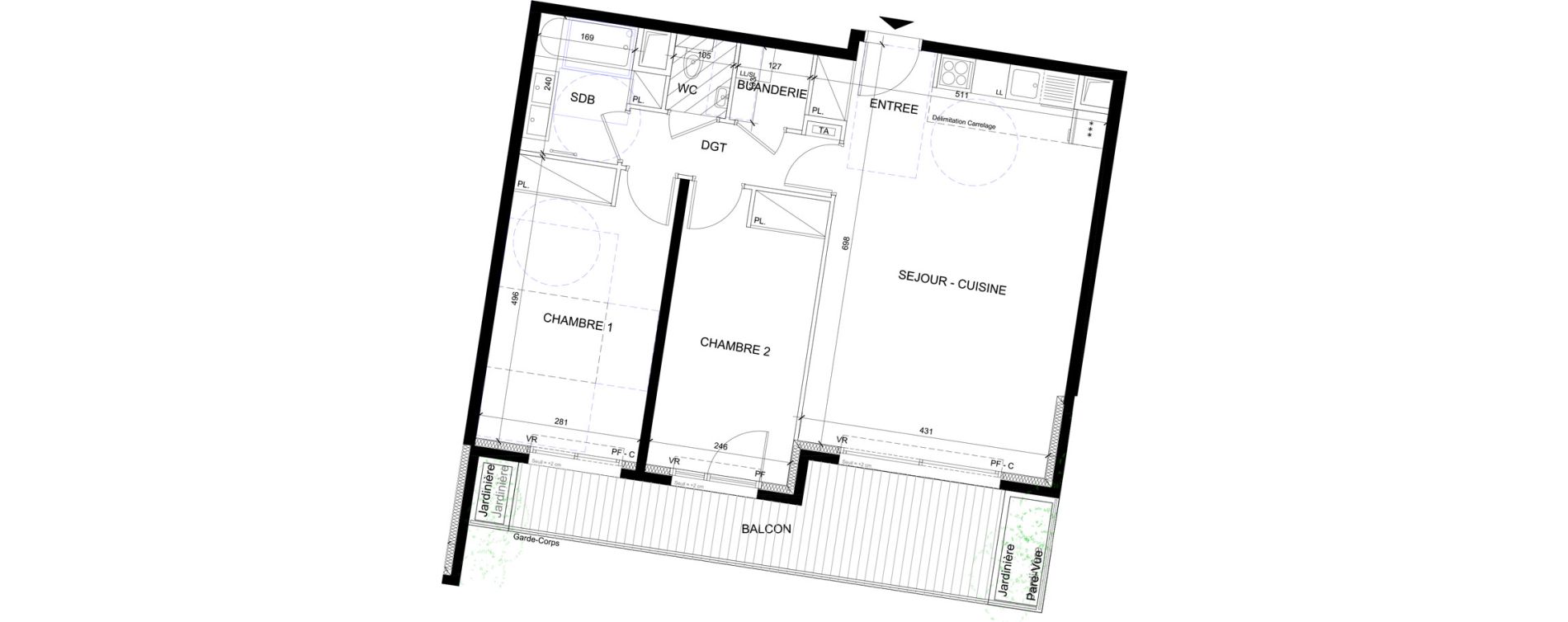 Appartement T3 de 68,40 m2 &agrave; Issy-Les-Moulineaux Jules guesde - mont&eacute;zy