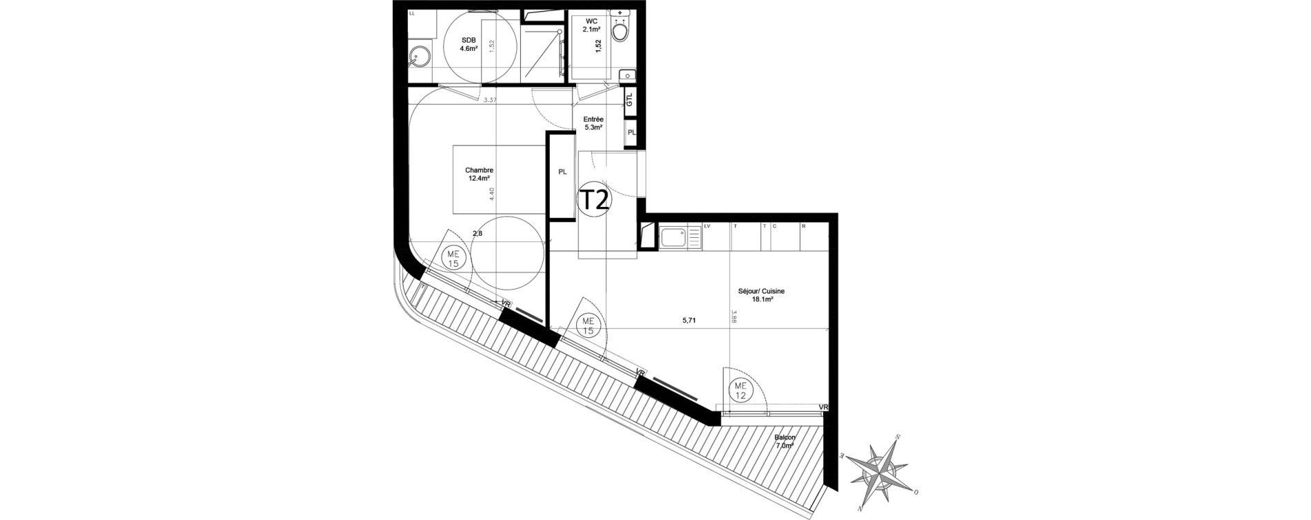 Appartement T2 de 42,50 m2 &agrave; Issy-Les-Moulineaux Chemin des vignes