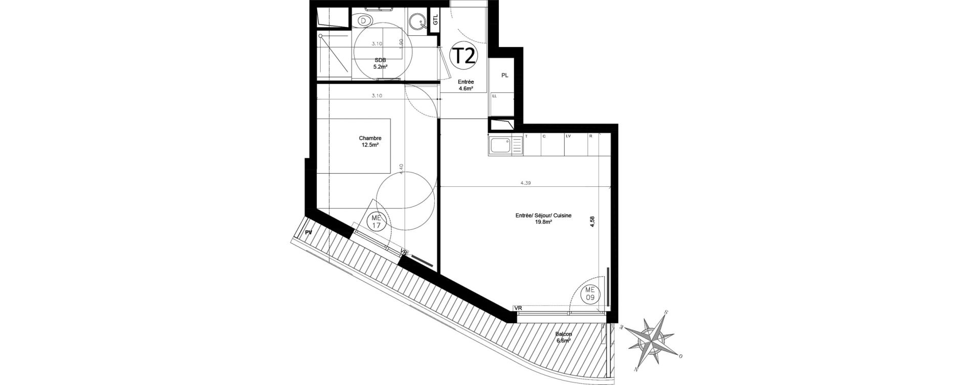 Appartement T2 de 42,10 m2 &agrave; Issy-Les-Moulineaux Chemin des vignes