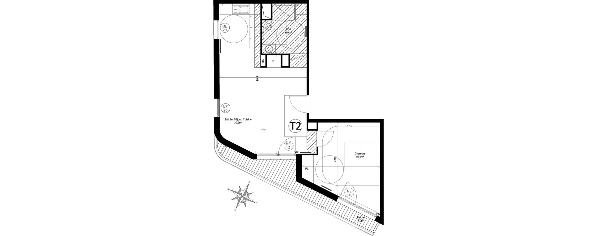 Appartement T2 de 51,60 m2 &agrave; Issy-Les-Moulineaux Chemin des vignes