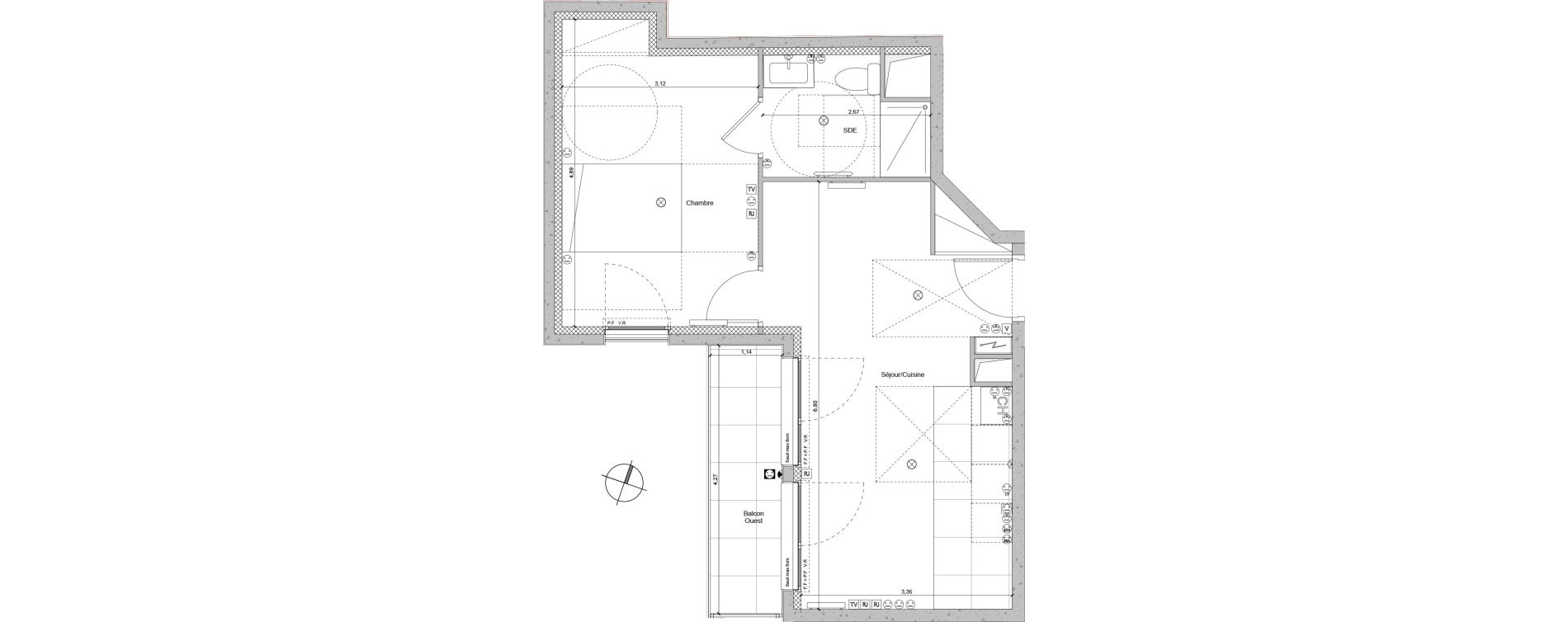 Appartement T2 de 41,91 m2 &agrave; La Garenne-Colombes G&eacute;n&eacute;ral leclerc