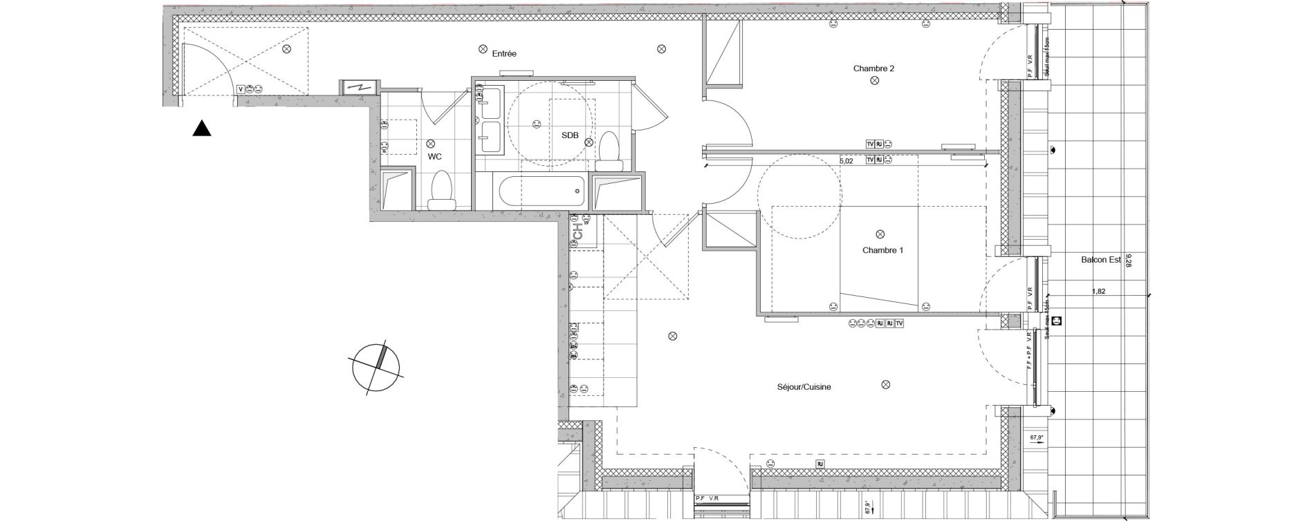 Appartement T3 de 74,40 m2 &agrave; La Garenne-Colombes G&eacute;n&eacute;ral leclerc