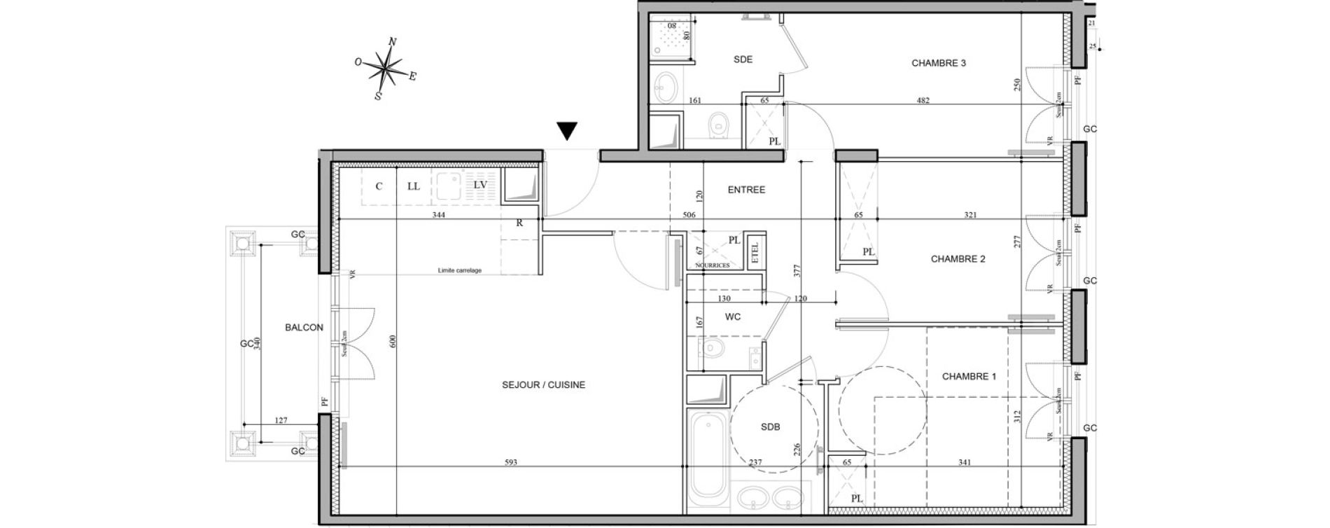 Appartement T4 de 89,04 m2 au Plessis-Robinson Hachette