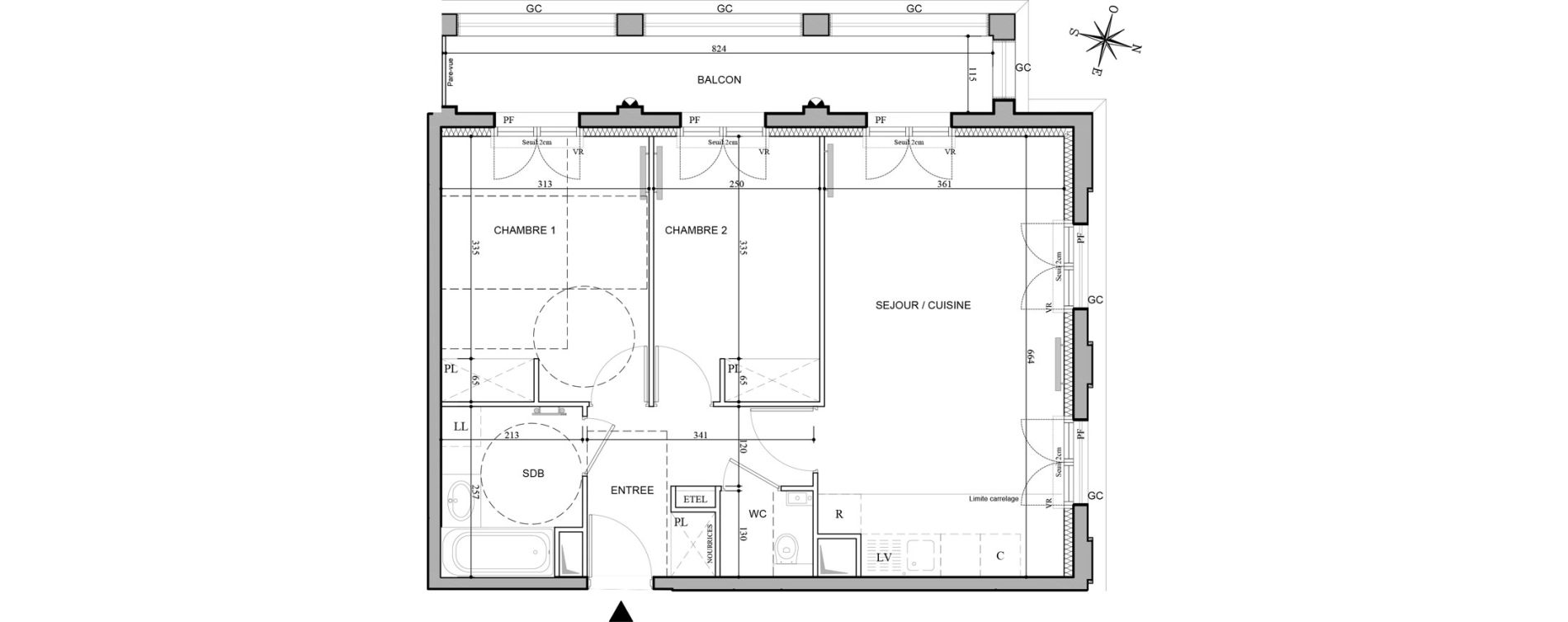 Appartement T3 de 59,67 m2 au Plessis-Robinson Hachette