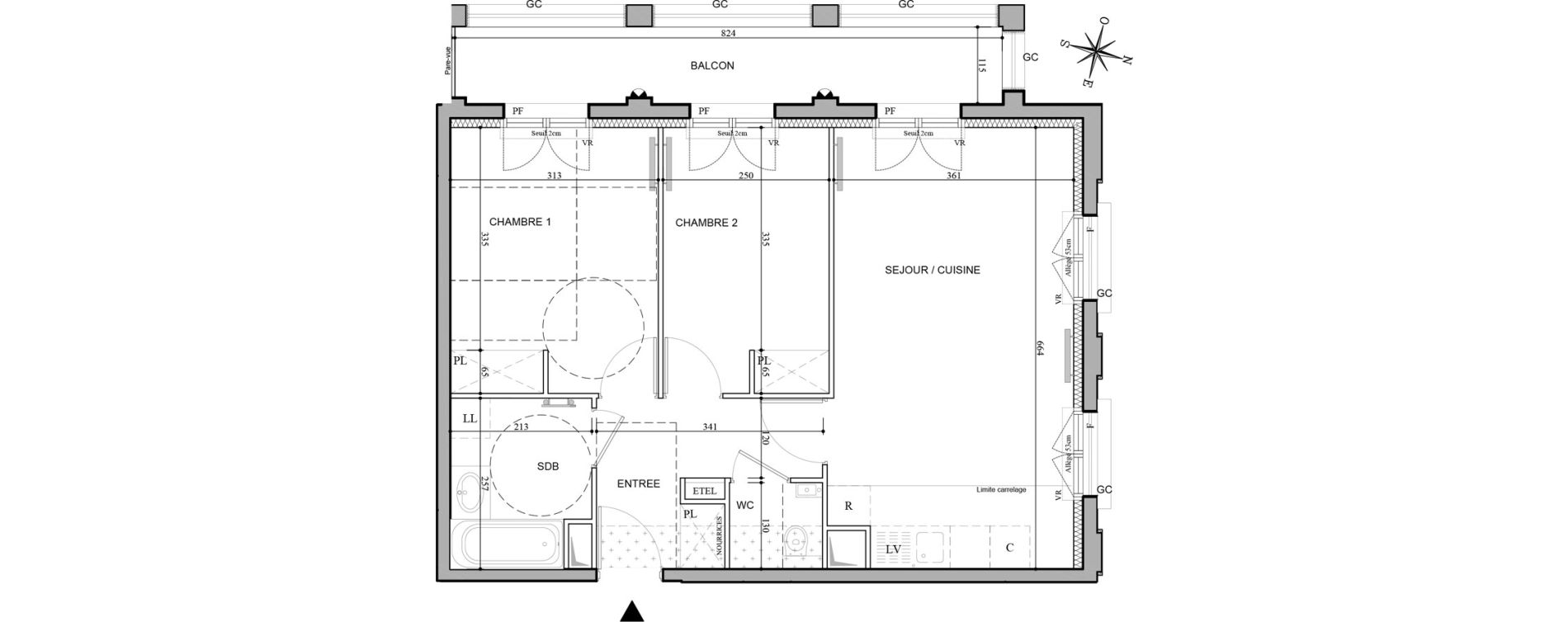 Appartement T3 de 59,67 m2 au Plessis-Robinson Hachette
