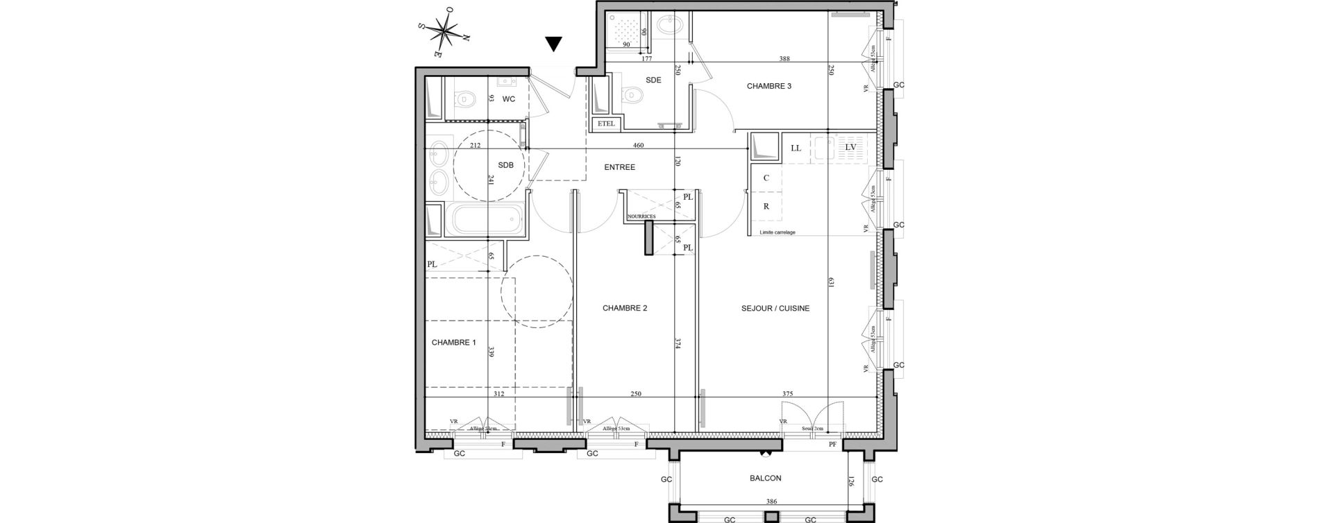 Appartement T4 de 74,91 m2 au Plessis-Robinson Hachette