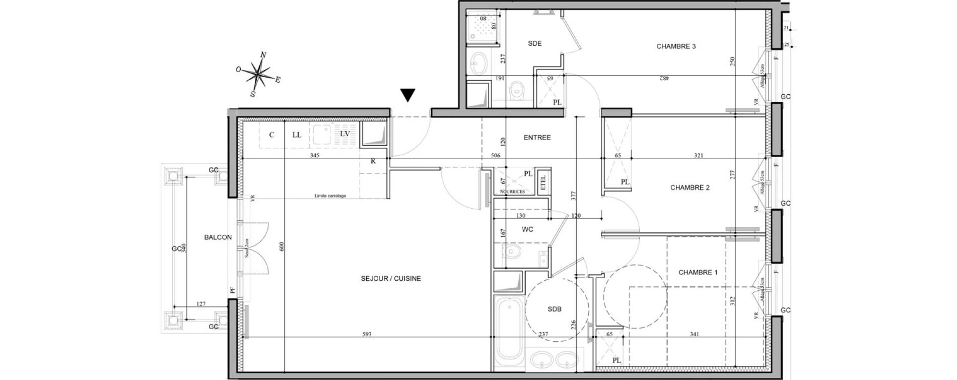 Appartement T4 de 89,04 m2 au Plessis-Robinson Hachette