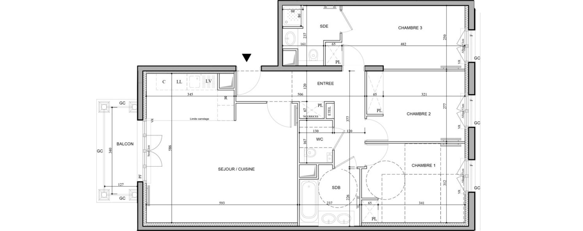 Appartement T4 de 88,21 m2 au Plessis-Robinson Hachette
