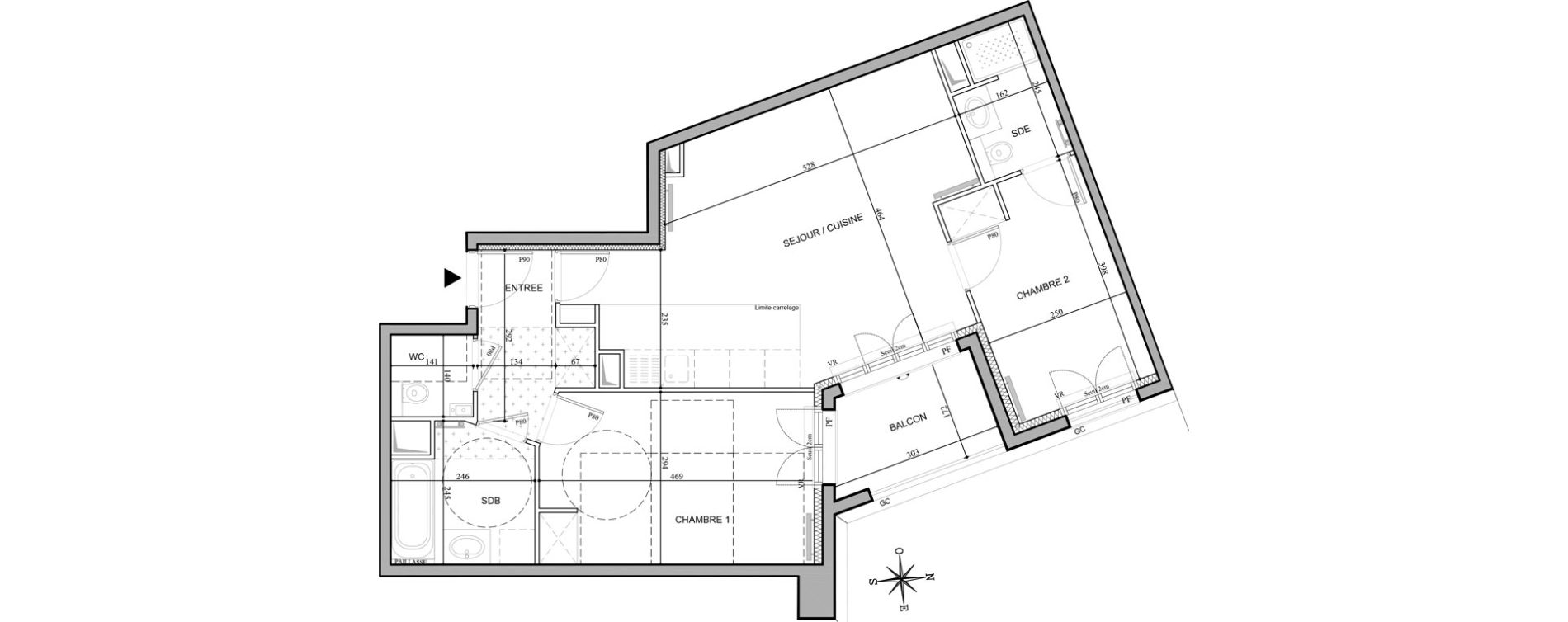 Appartement T3 de 65,29 m2 au Plessis-Robinson Hachette