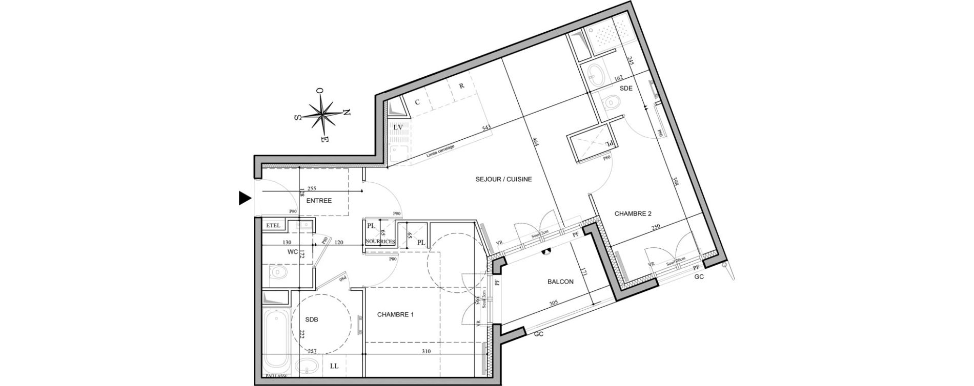 Appartement T3 de 59,78 m2 au Plessis-Robinson Hachette