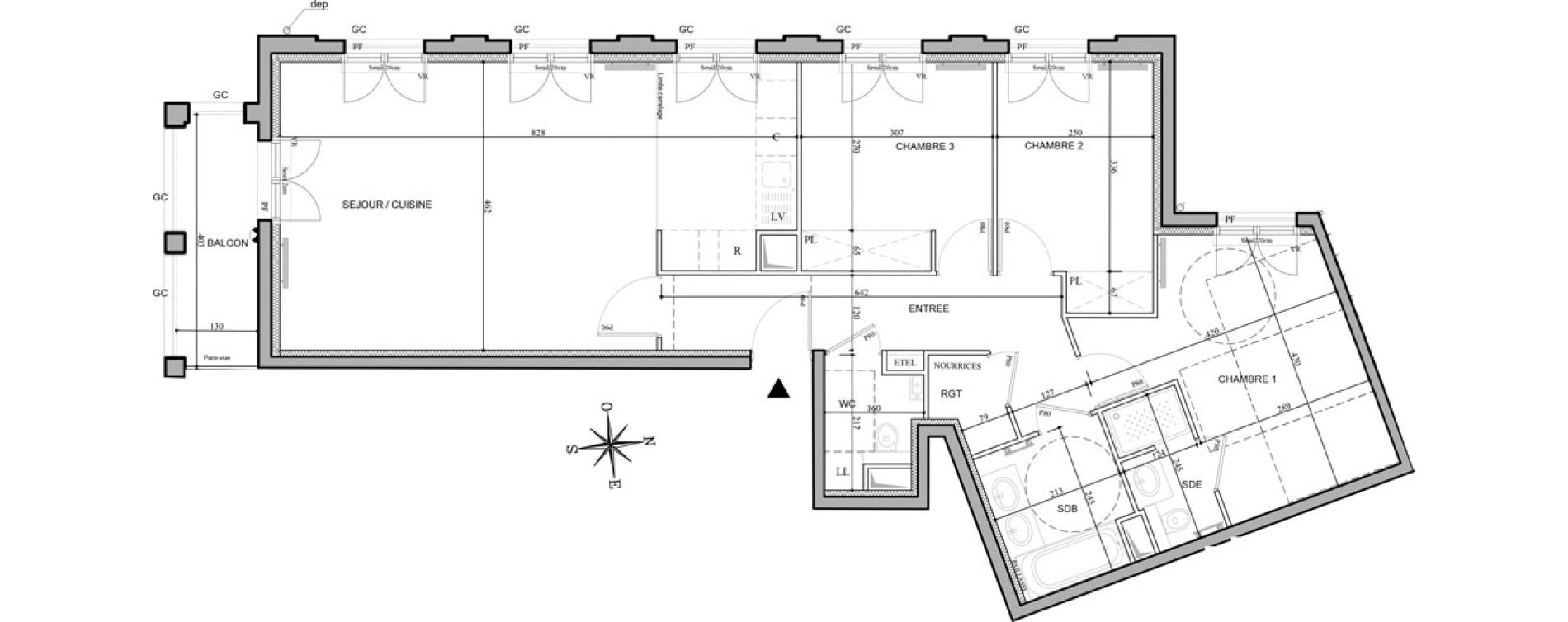 Appartement T4 de 90,10 m2 au Plessis-Robinson Hachette