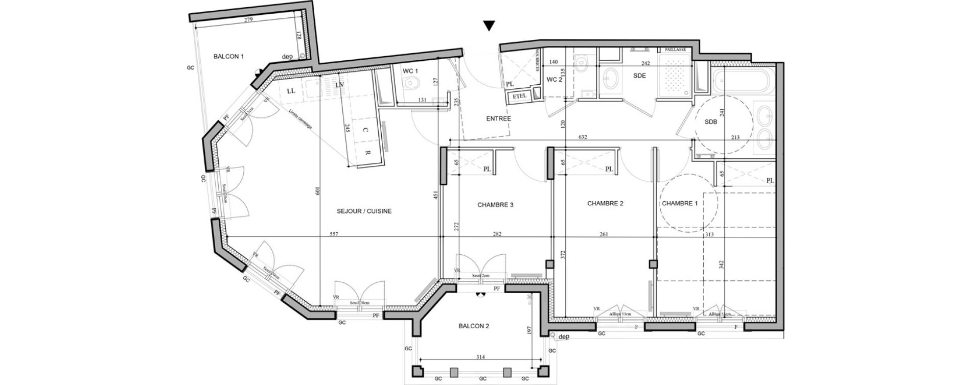 Appartement T4 de 84,77 m2 au Plessis-Robinson Hachette