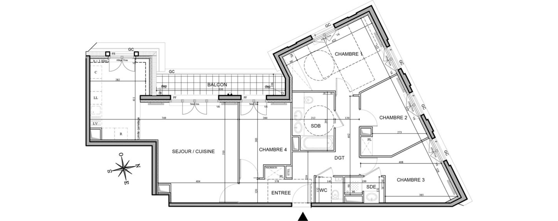 Appartement T5 de 97,48 m2 au Plessis-Robinson Hachette