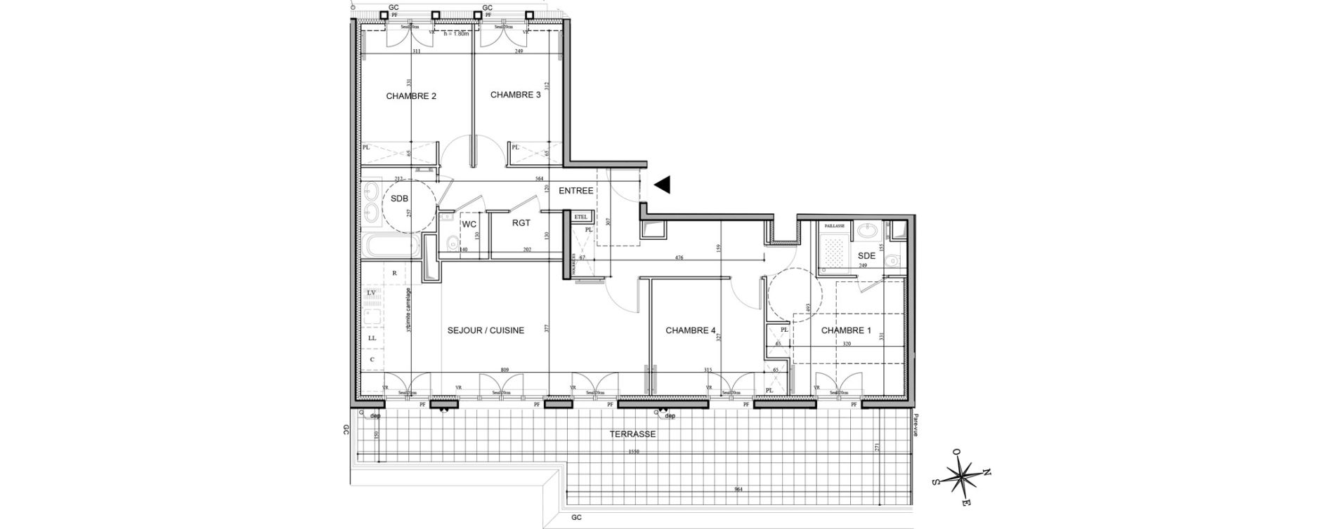Appartement T5 de 103,48 m2 au Plessis-Robinson Hachette