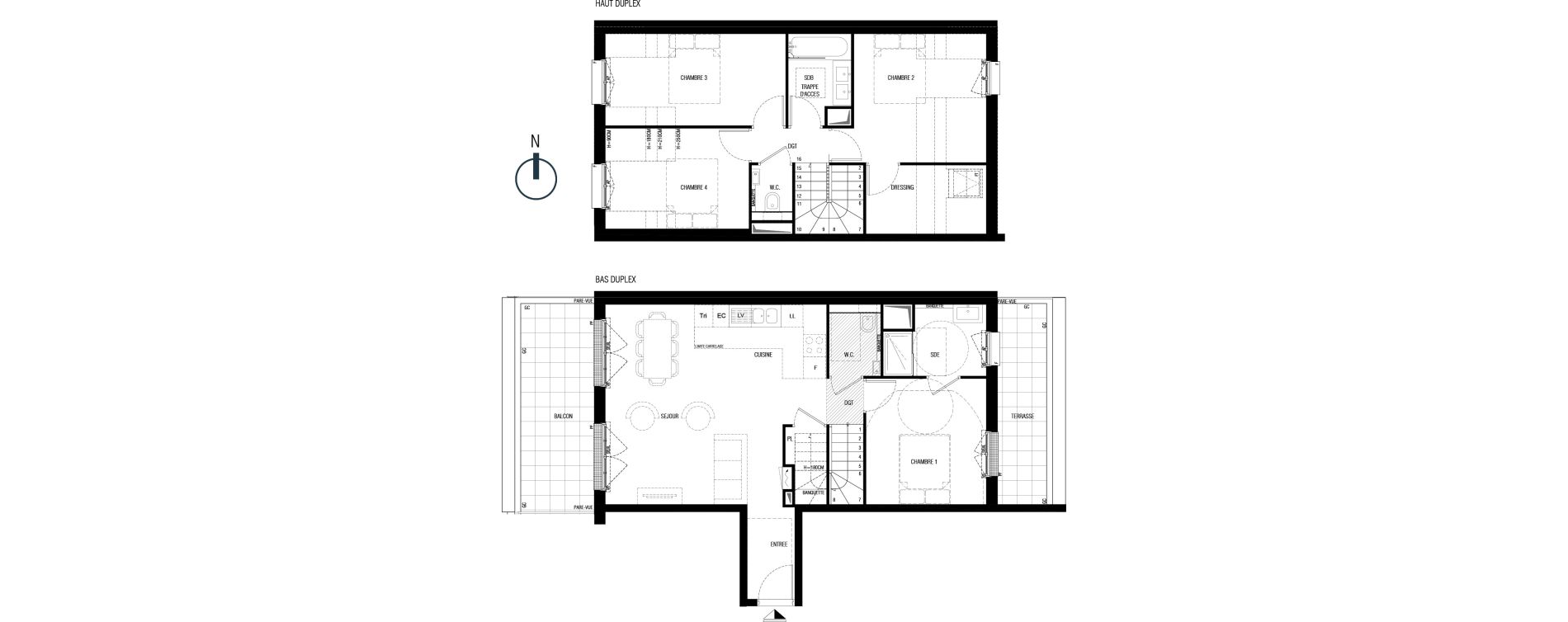 Duplex T5 de 96,40 m2 au Plessis-Robinson Ilot du ponant
