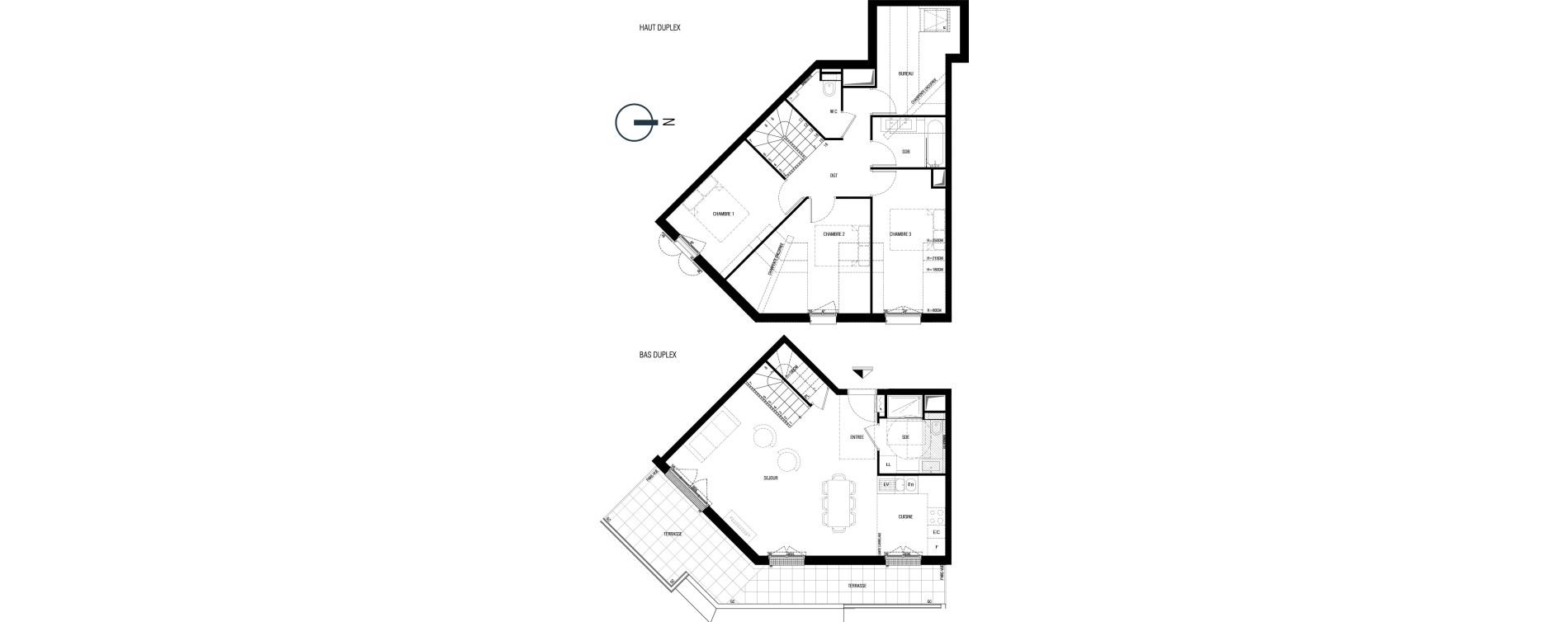 Duplex T4 de 93,10 m2 au Plessis-Robinson Ilot du ponant