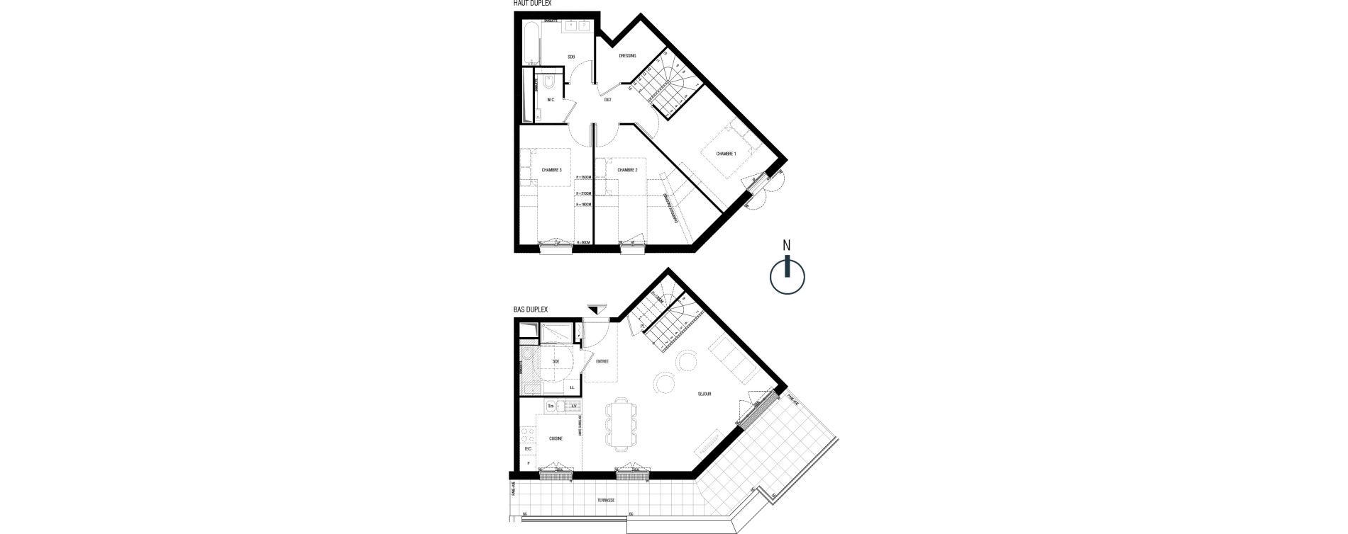 Duplex T4 de 89,50 m2 au Plessis-Robinson Ilot du ponant