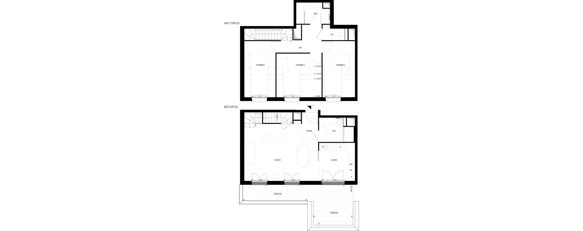 Duplex T4 de 83,70 m2 au Plessis-Robinson Ilot du ponant