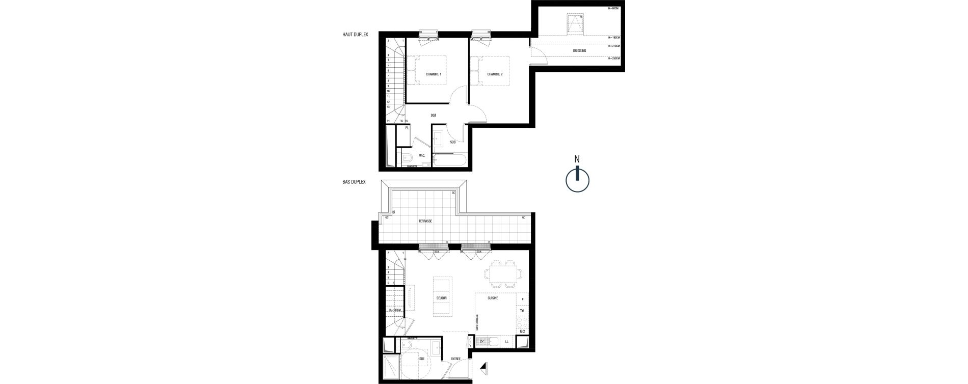 Duplex T3 de 70,50 m2 au Plessis-Robinson Ilot du ponant