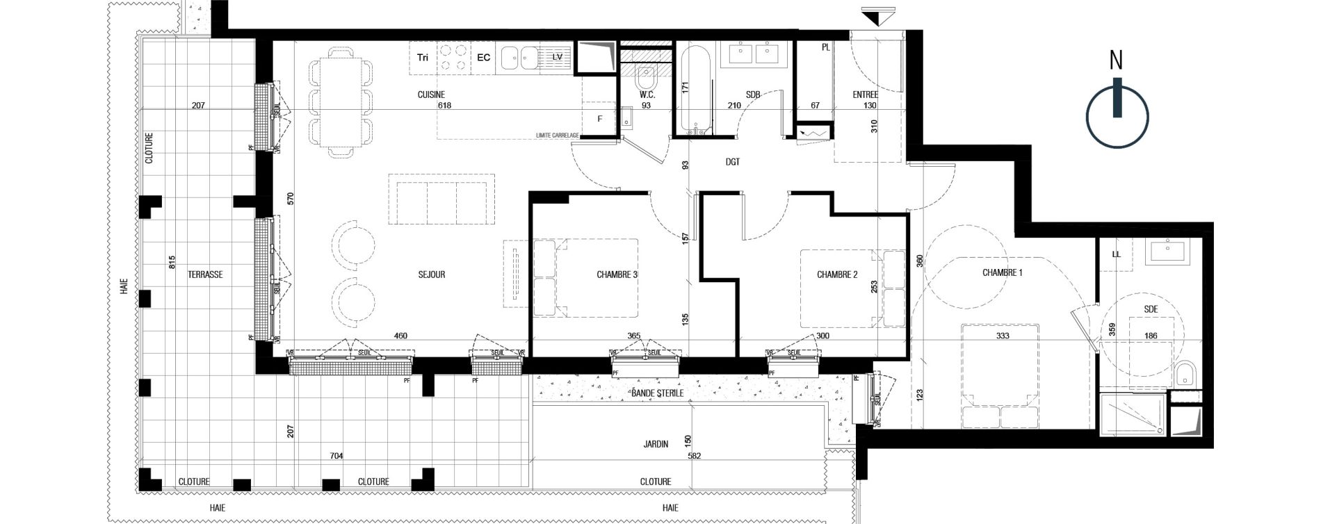 Appartement T4 de 83,10 m2 au Plessis-Robinson Ilot du ponant