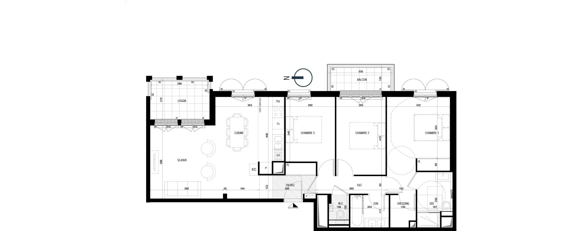 Appartement T4 de 85,10 m2 au Plessis-Robinson Ilot du ponant