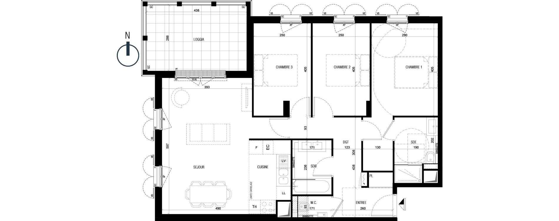 Appartement T4 de 84,90 m2 au Plessis-Robinson Ilot du ponant