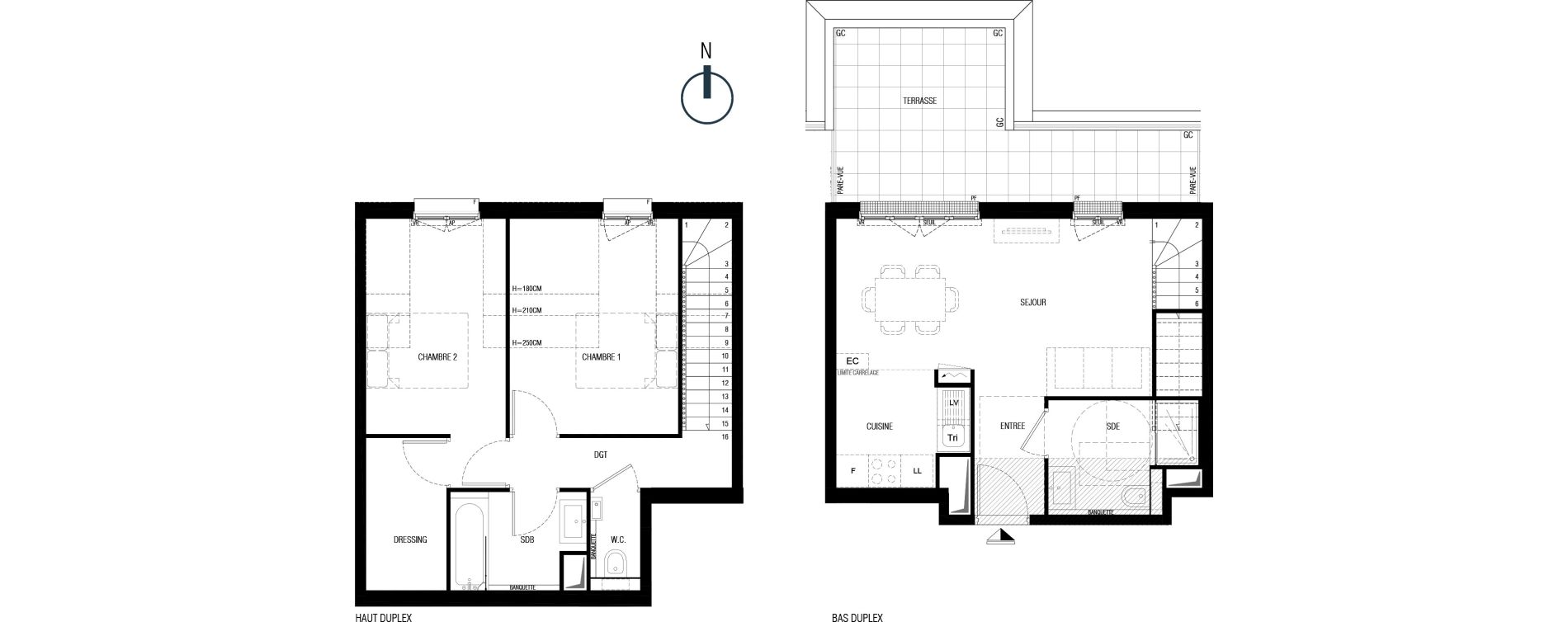 Duplex T3 de 64,30 m2 au Plessis-Robinson Ilot du ponant