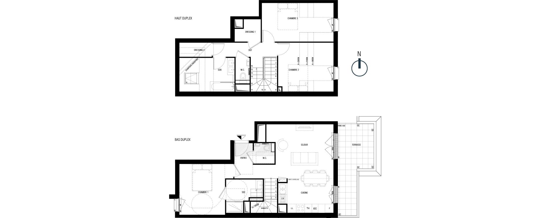 Duplex T4 de 87,40 m2 au Plessis-Robinson Ilot du ponant