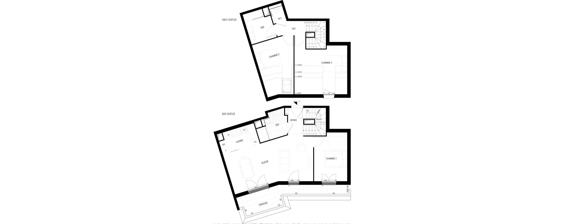 Duplex T4 de 87,40 m2 au Plessis-Robinson Ilot du ponant