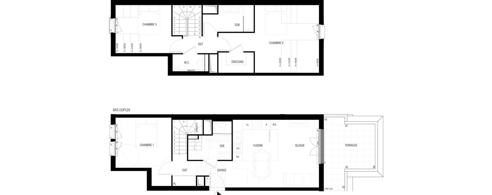 Duplex T4 de 87,90 m2 au Plessis-Robinson Ilot du ponant