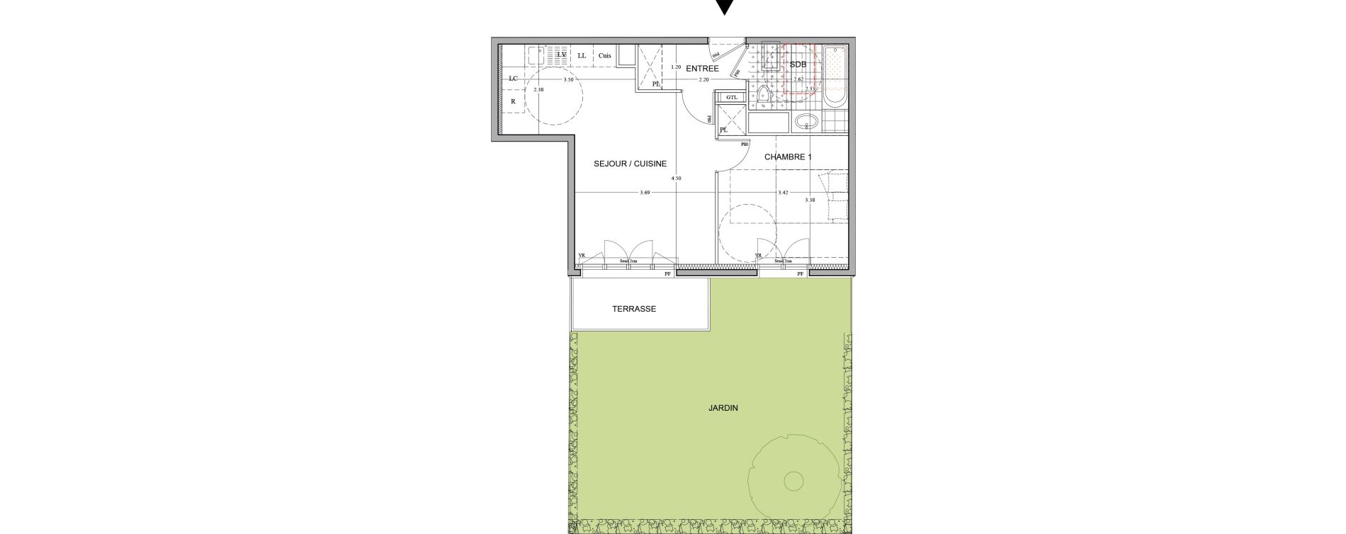 Appartement T2 de 44,52 m2 au Plessis-Robinson Patrick