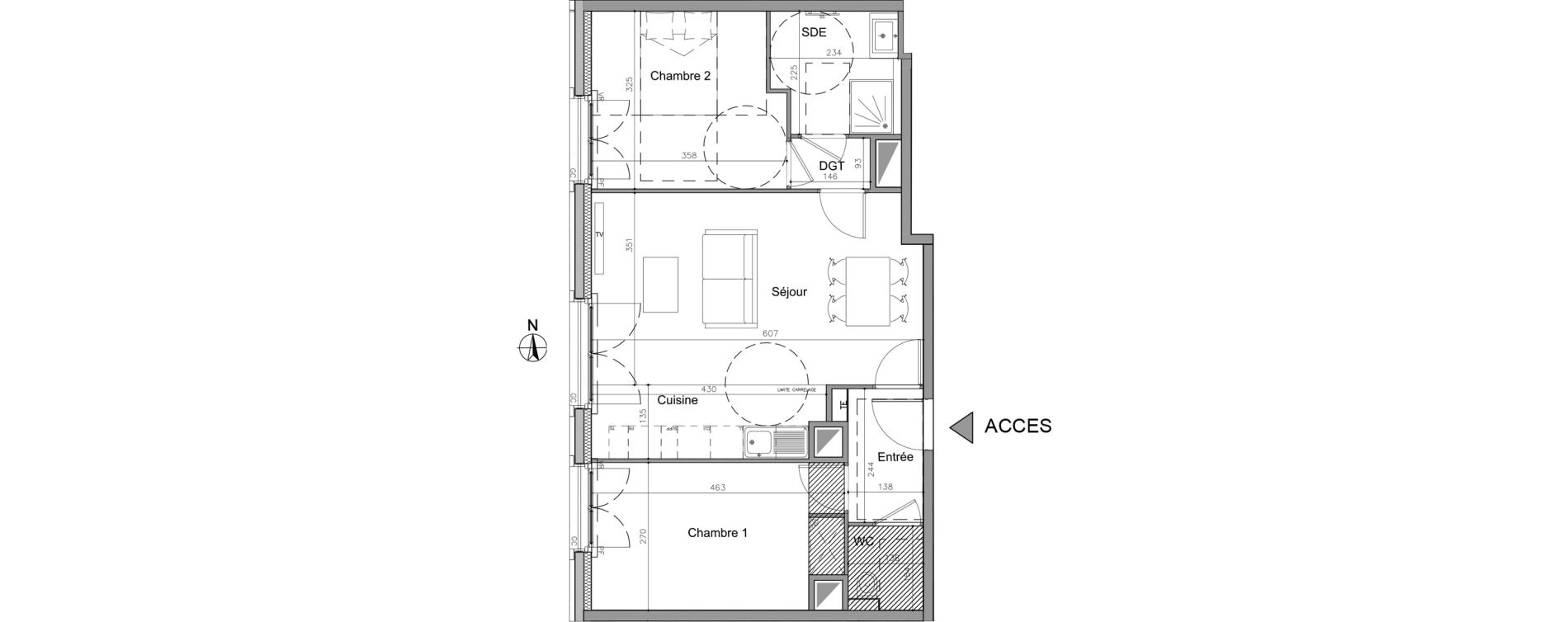 Appartement T3 de 61,50 m2 au Plessis-Robinson Pergaud
