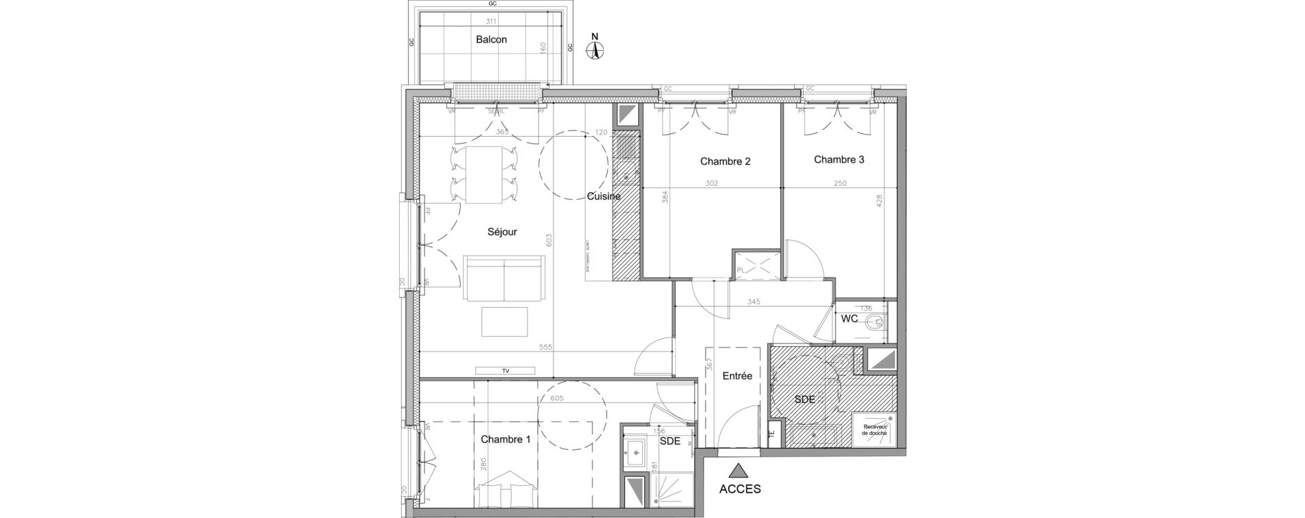 Appartement T4 de 83,80 m2 au Plessis-Robinson Pergaud