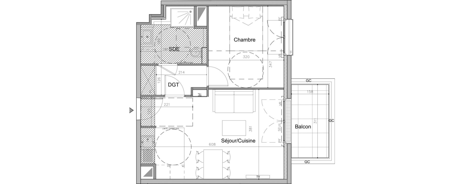Appartement T2 de 41,90 m2 au Plessis-Robinson Pergaud