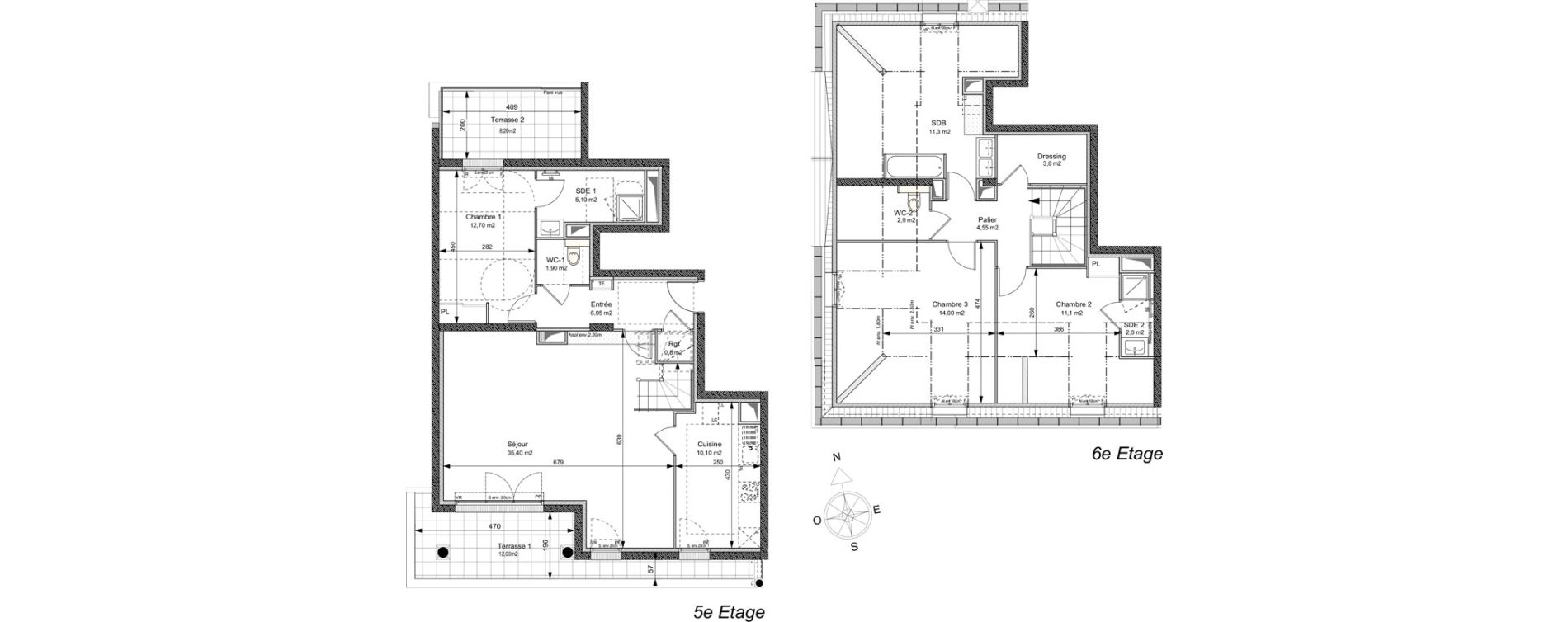 Appartement T4 de 120,80 m2 au Plessis-Robinson Ilot du ponant