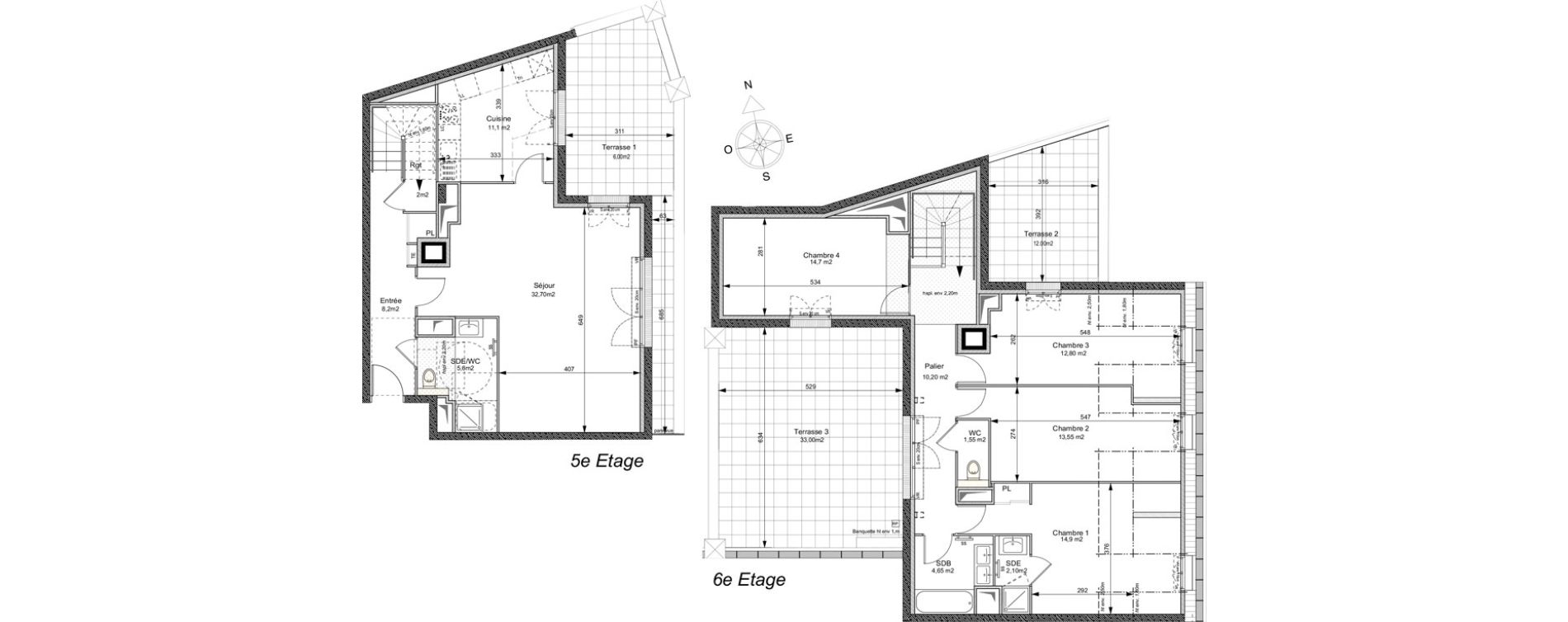 Appartement T5 de 135,40 m2 au Plessis-Robinson Ilot du ponant