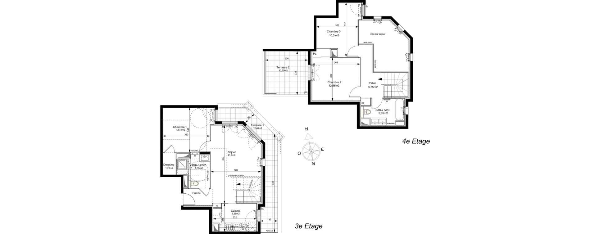 Appartement T4 de 82,50 m2 au Plessis-Robinson Ilot du ponant