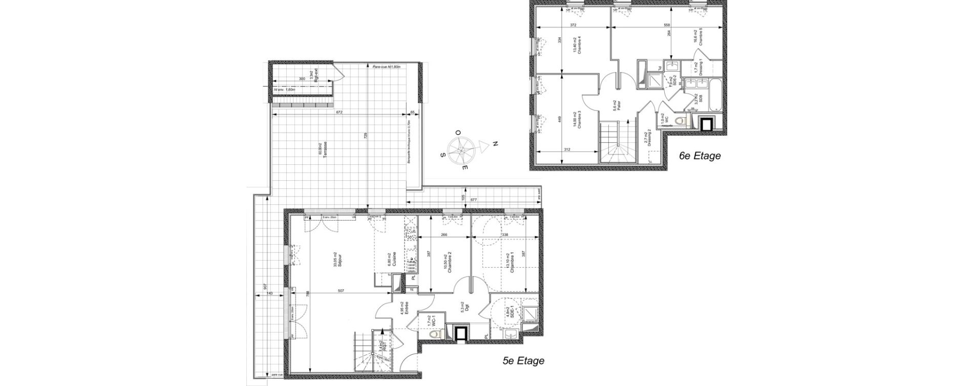 Appartement T6 de 141,70 m2 au Plessis-Robinson Ilot du ponant