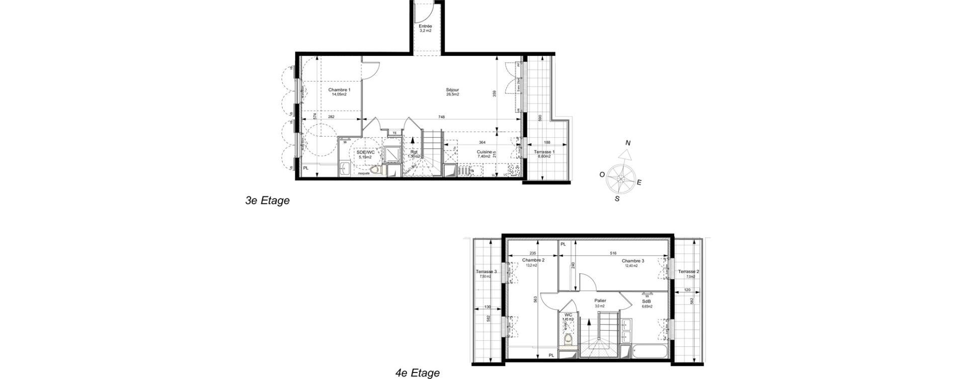 Appartement T4 de 94,45 m2 au Plessis-Robinson Ilot du ponant