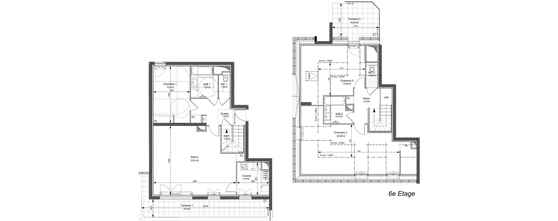 Appartement T4 de 110,30 m2 au Plessis-Robinson Ilot du ponant