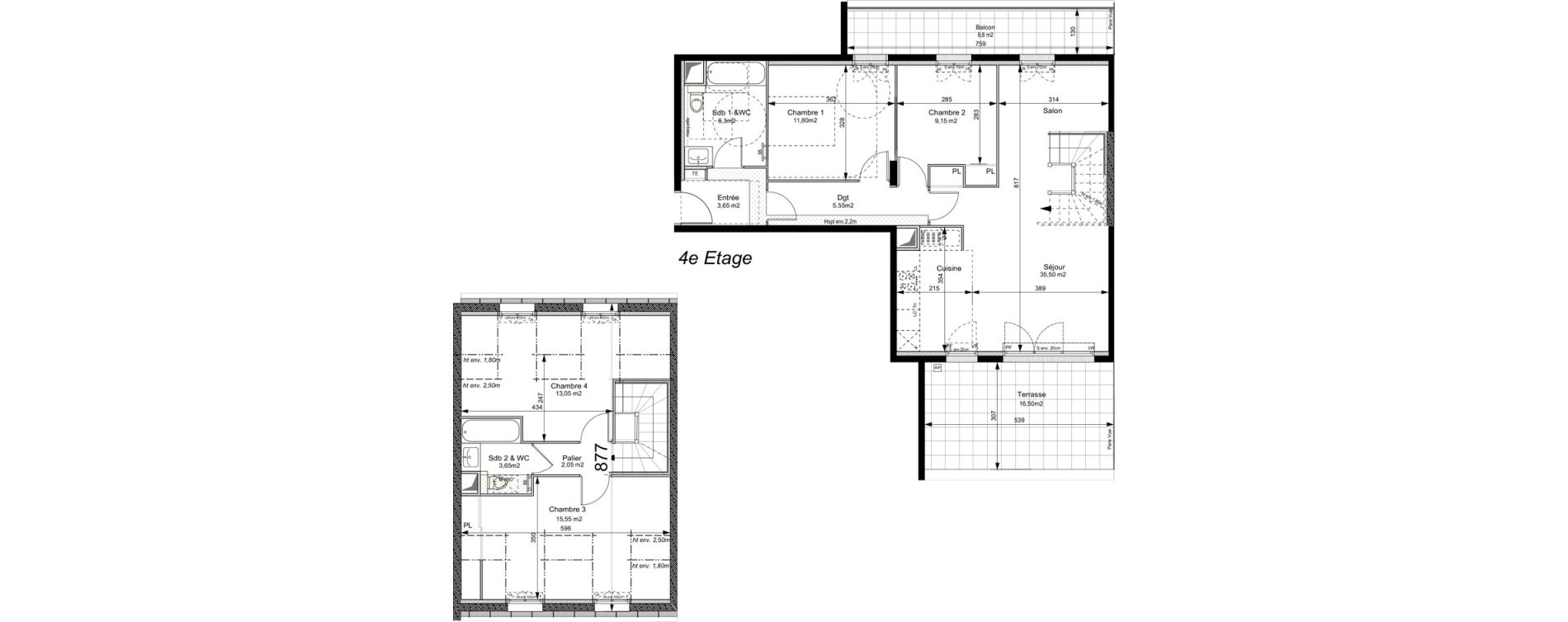 Appartement T5 de 106,25 m2 au Plessis-Robinson Ilot du ponant