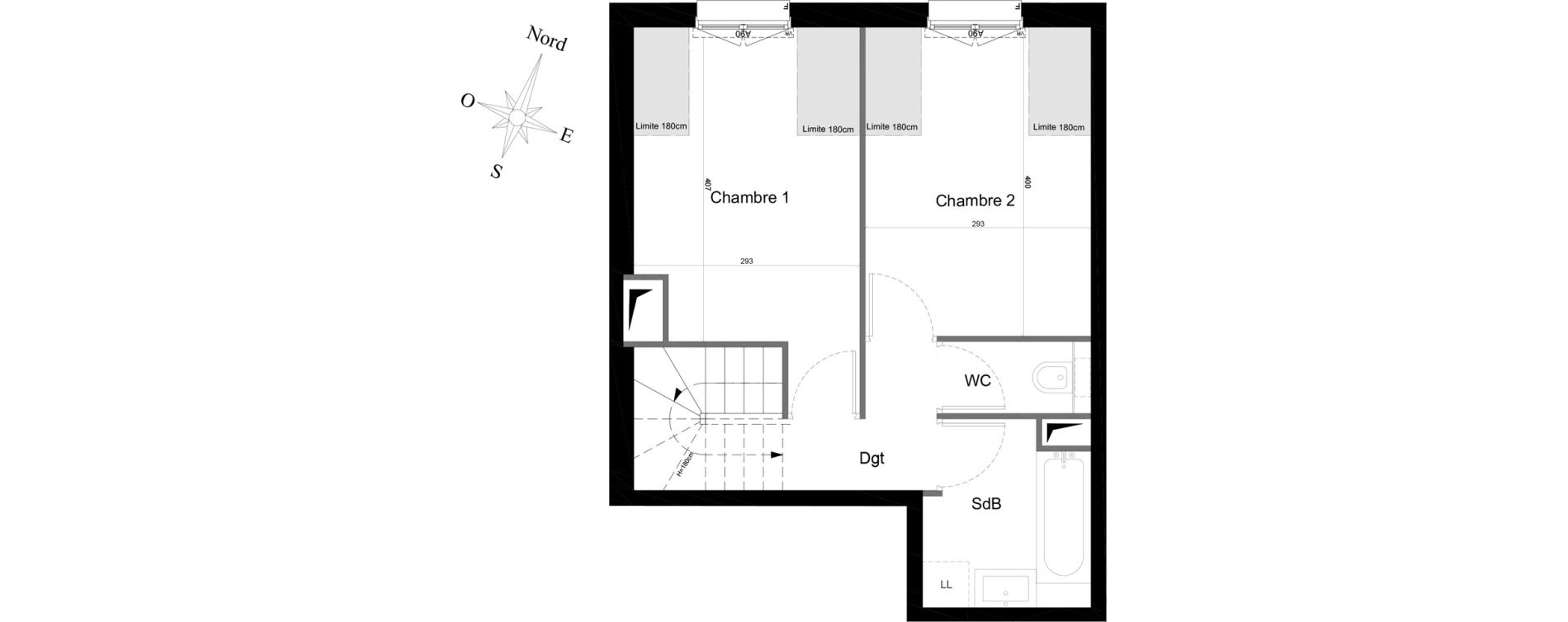 Duplex T3 de 60,62 m2 au Plessis-Robinson Ilot du ponant
